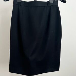 Talbots Women’s Black Wool Skirt With Inverted Pleat Size 8